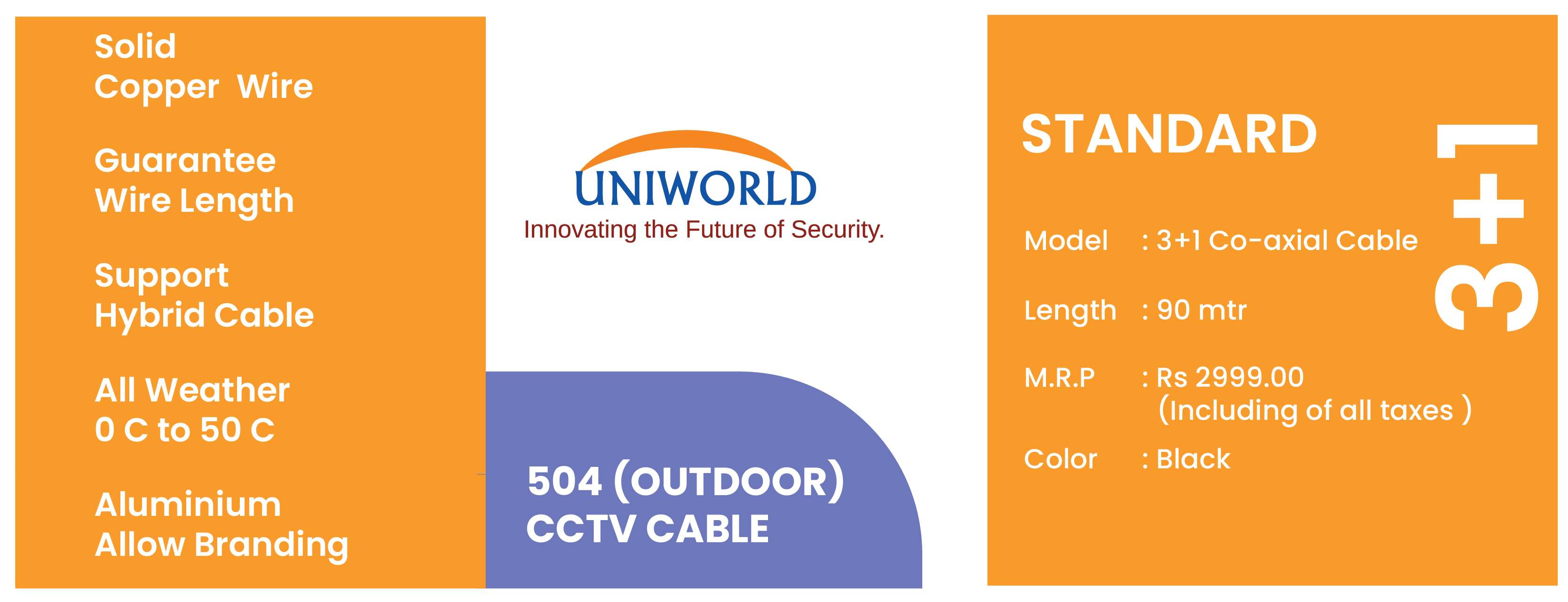 3+1 OUTDOOR CABLE - 90 mtr